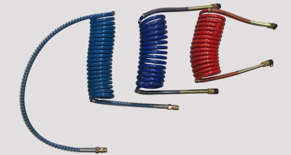 20 ft. 1/2 Fittings Stallion Combo Blue & Red Power Air Lines Coiled Air Brake Component 